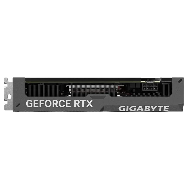 Gigabyte GeForce RTX 4060 Ti - Bočný pohľad na grafickú kartu so zobrazeným logom GeForce RTX a GIGABYTE