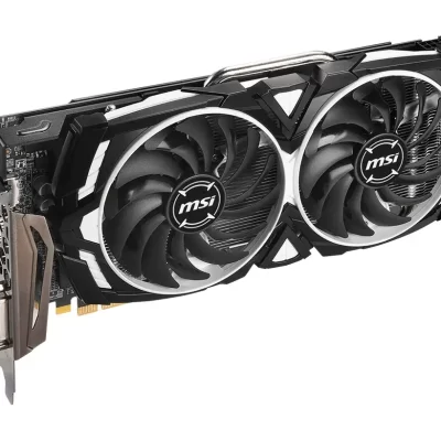 MSI Radeon RX 580 ARMOR X - Detailný záber na prednú časť karty