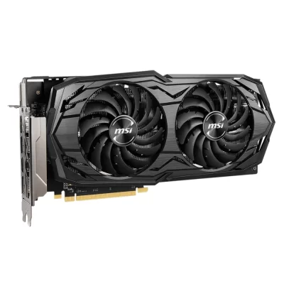MSI Radeon RX 5600 XT GAMING M – Bočný pohľad na grafickú kartu so štýlovým dvojitým ventilátorom