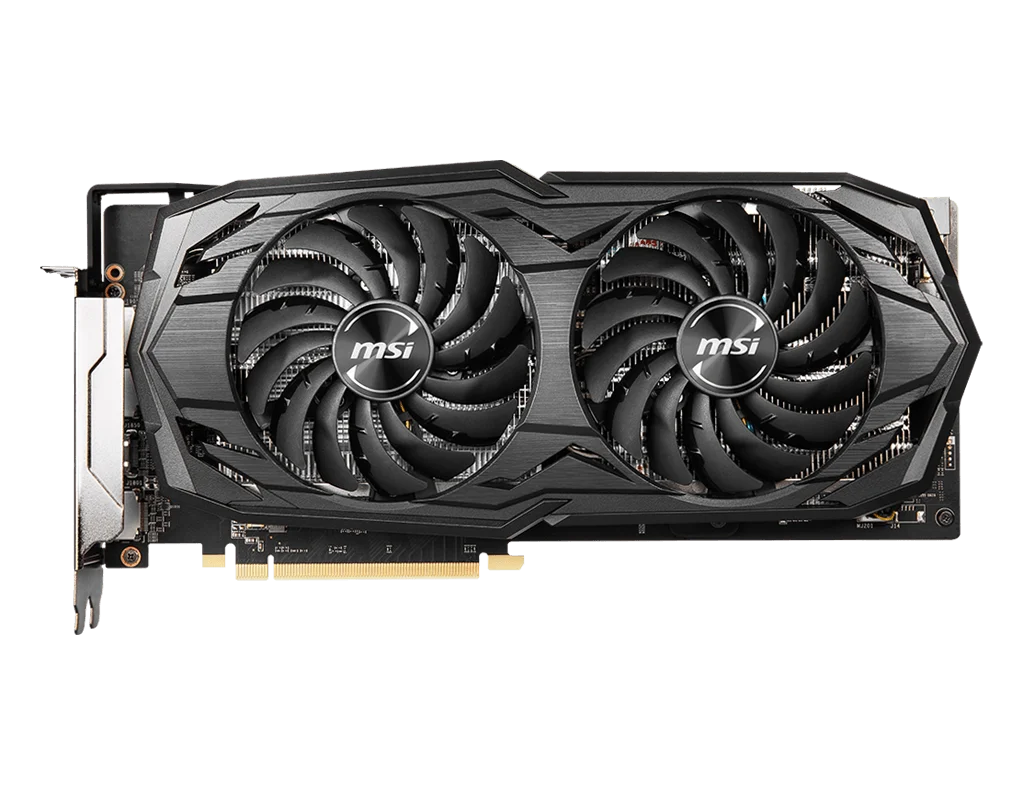 msi-radeon-rx-5600-xt-gaming-mx-6gb-predna-strana-chladic MSI Radeon RX 5600 XT GAMING MX 6GB – Priamy pohľad na prednú stranu s dvomi ventilátormi