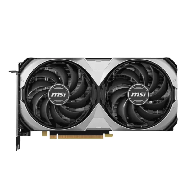 MSI GeForce RTX 4070 SUPER 12G VENTUS 2X OC - Predný pohľad na dvojventilátorový chladiaci systém