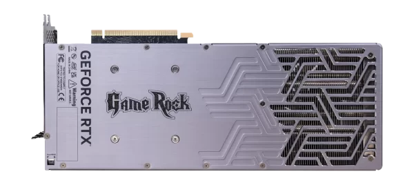 Palit GeForce RTX 4070 Ti SUPER GameRock OmniBlack - Zadná strana grafickej karty s logom GameRock