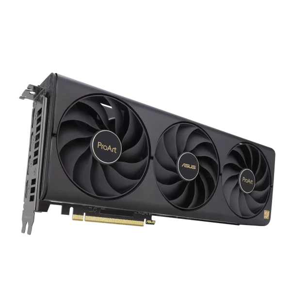 Asus ProArt GeForce RTX 4080 SUPER OC Edition Pohľad z boku na ventilátory