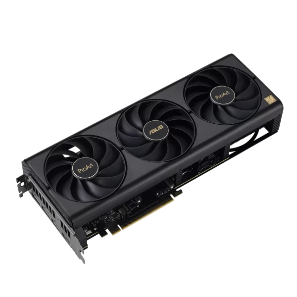 Asus ProArt GeForce RTX 4080 SUPER OC Edition Pohľad zhora na grafickú kartu