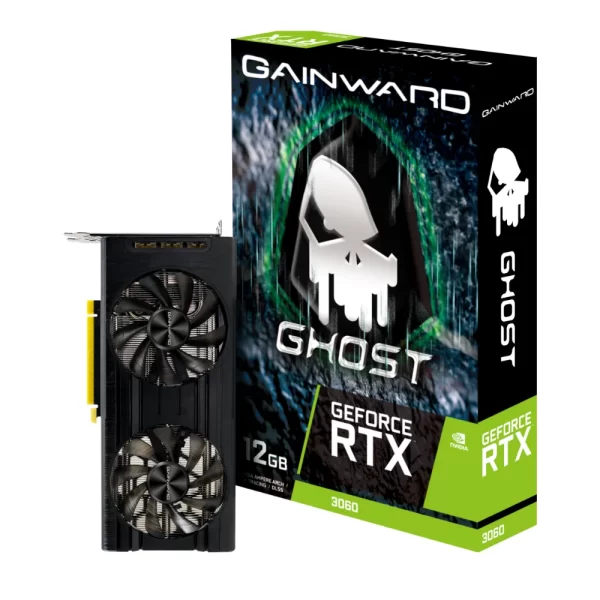 Gainward GeForce RTX 3060 Ghost Balenie - Originálne balenie a samotná grafická karta.