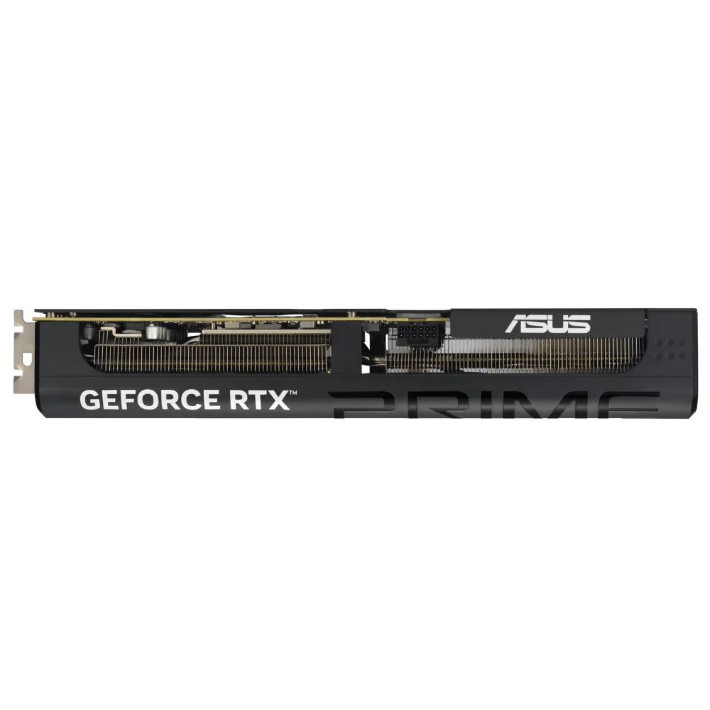 ASUS PRIME GeForce RTX 5070 12GB GDDR7 OC Edition – Bočný pohľad na chladič a logo PRIME ASUS PRIME GeForce RTX 5070 12GB GDDR7 OC Edition – Bočný pohľad na chladič a logo PRIME