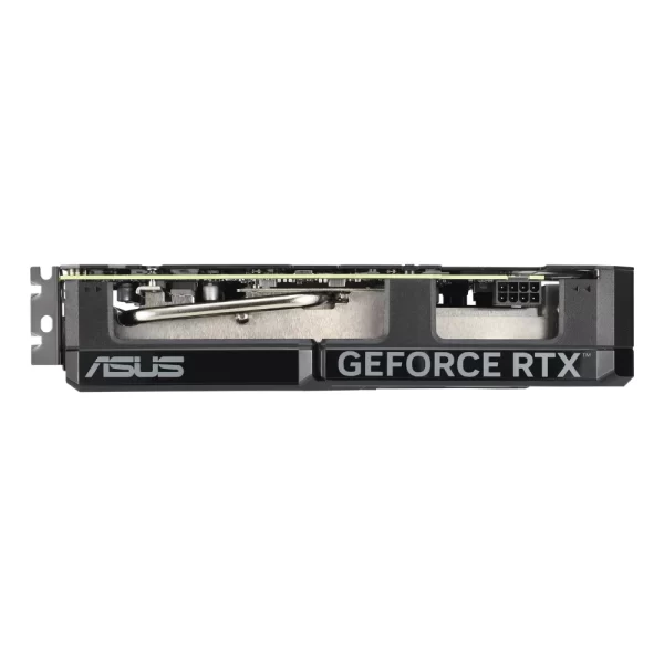 ASUS Dual GeForce RTX 4060 Ti EVO OC Edition 8GB – pohľad z boku s logom a chladičom