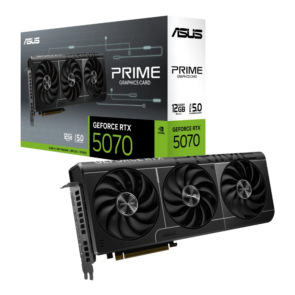 Asus PRIME GeForce RTX 5070 12GB GDDR7 OC Edition – Grafická karta s trojventilátorovým chladičom a balením Asus PRIME GeForce RTX 5070 12GB GDDR7 – Grafická karta s trojventilátorovým chladičom a balením