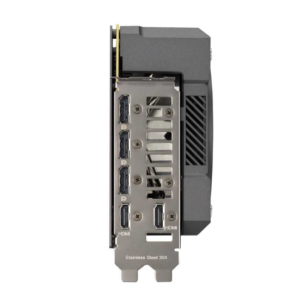 ASUS TUF Gaming GeForce RTX 5070 12GB GDDR7 OC Edition – detail výstupných portov vrátane HDMI a DisplayPort ASUS TUF Gaming GeForce RTX 5070 12GB GDDR7 OC Edition – detail výstupných portov vrátane HDMI a DisplayPort