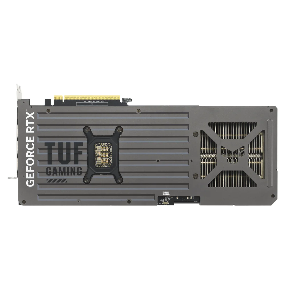 ASUS TUF Gaming GeForce RTX 5070 12GB GDDR7 OC Edition – zadná strana s chladením a vystuženým zadným panelom ASUS TUF Gaming GeForce RTX 5070 12GB GDDR7 OC Edition – zadná strana s chladením a vystuženým zadným panelom