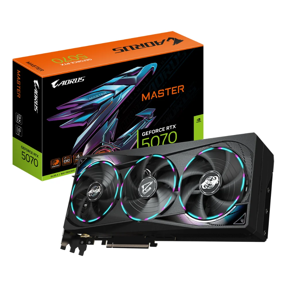 Gigabyte GeForce RTX 5070 AERO OC 12GB – Výstupy DisplayPort a HDMI na zadnej strane Gigabyte GeForce RTX 5070 AERO OC 12GB – Výstupy DisplayPort a HDMI na zadnej strane