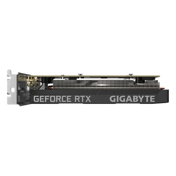Gigabyte GeForce RTX 3050 D6 Low Profile 6G – Bočný pohľad s nápisom GeForce RTX a GIGABYTE