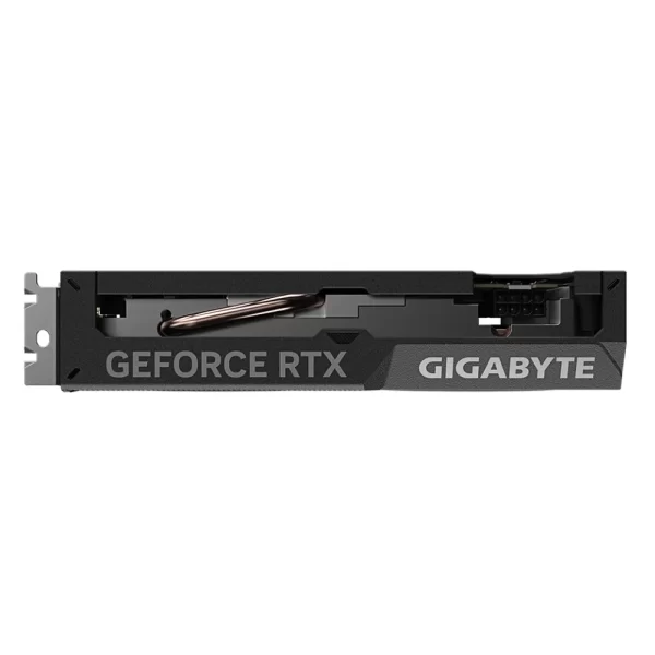 Gigabyte GeForce RTX 4060 WINDFORCE OC 8G – Bočný pohľad na pasívne chladenie a elegantný dizajn