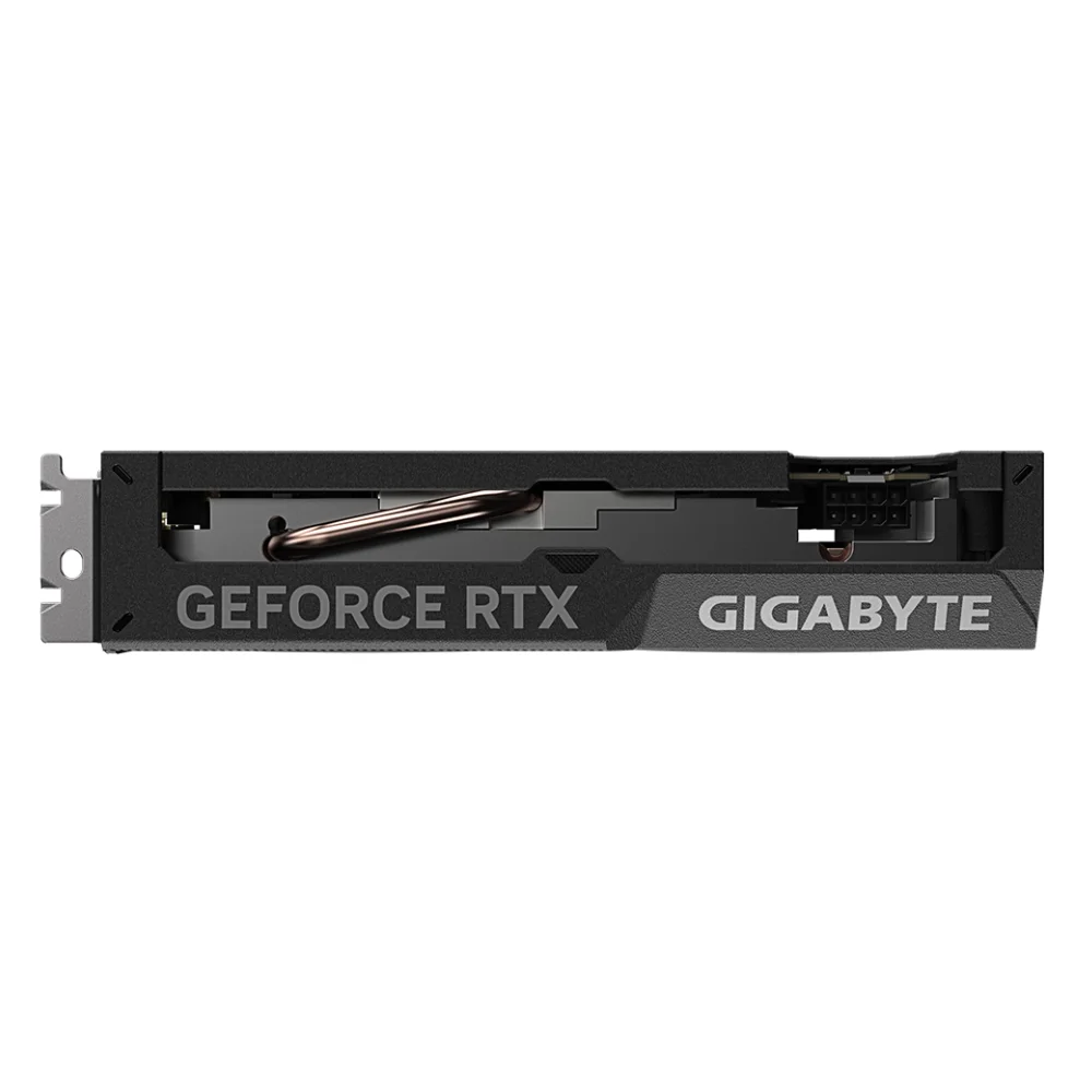 Gigabyte GeForce RTX 4060 WINDFORCE OC 8G – Bočný pohľad na pasívne chladenie a elegantný dizajn Gigabyte GeForce RTX 4060 WINDFORCE OC 8G – Bočný pohľad na pasívne chladenie a elegantný dizajn