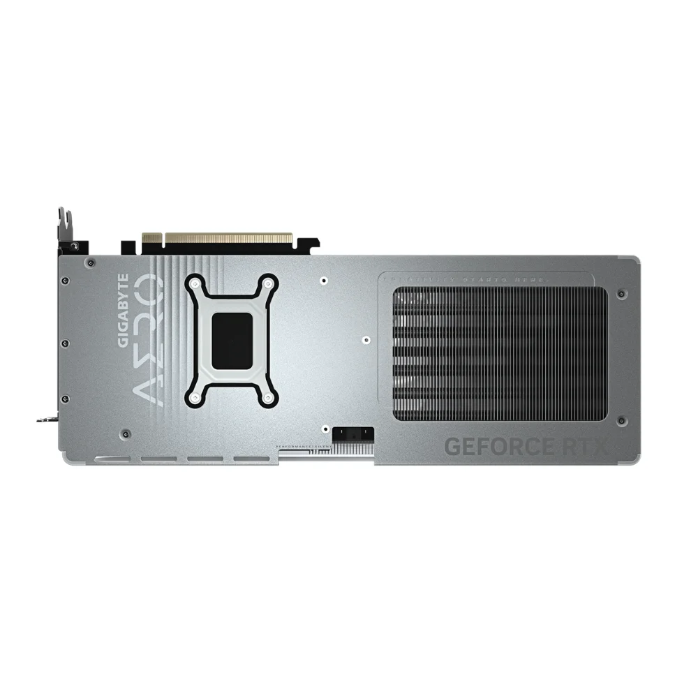 Gigabyte GeForce RTX 5070 AERO OC 12GB – Pohľad na zadný backplate Gigabyte GeForce RTX 5070 AERO OC 12GB – Pohľad na zadný backplate
