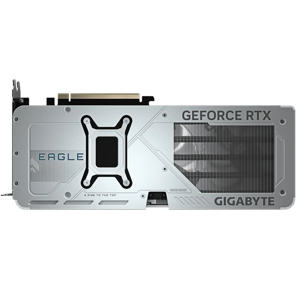 gigabyte-geforce-rtx-5070-eagle-ice-sff-oc-12gb-backplate-chladic GIGABYTE GeForce RTX 5070 EAGLE OC ICE SFF 12G– zadná strana a chladič grafickej karty