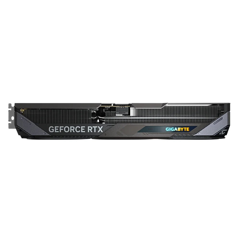 Gigabyte GeForce RTX 5070 Gaming OC 12GB – bočný pohľad s nápisom GeForce RTX a logom GIGABYTE Gigabyte GeForce RTX 5070 Gaming OC 12GB – bočný pohľad s nápisom GeForce RTX a logom GIGABYTE