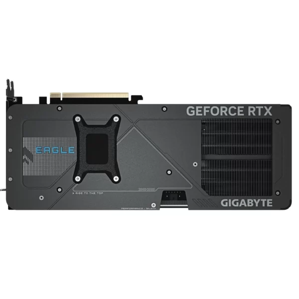 Gigabyte GeForce RTX 5070 Ti WINDFORCE OC SFF 16G – Pohľad na zadnú stranu grafickej karty s kovovým backplate