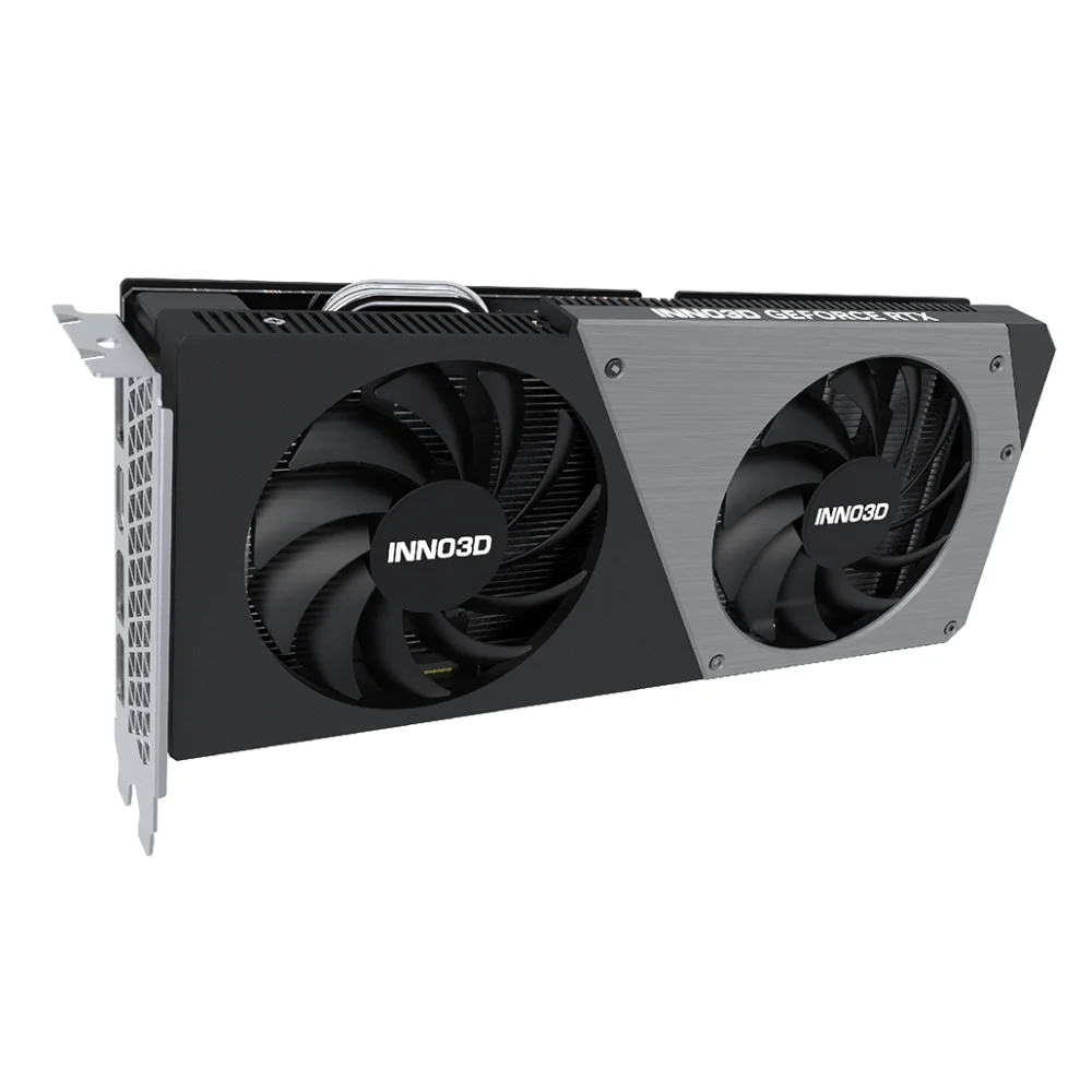 INNO3D GeForce RTX 4060 Ti 8GB TWIN X2 – Dvojventilátorová grafická karta v čiernom a striebornom prevedení INNO3D GeForce RTX 4060 Ti 8GB TWIN X2 – Dvojventilátorová grafická karta v čiernom a striebornom prevedení