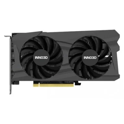 Inno3D GeForce RTX 4060 Twin X2 8GB – Priamy bočný pohľad na chladič a konektor