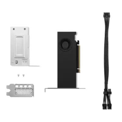 Lenovo NVIDIA RTX 2000 Ada 16GB – Obsah balenia s grafickou kartou, montážnym príslušenstvom a napájacím káblom