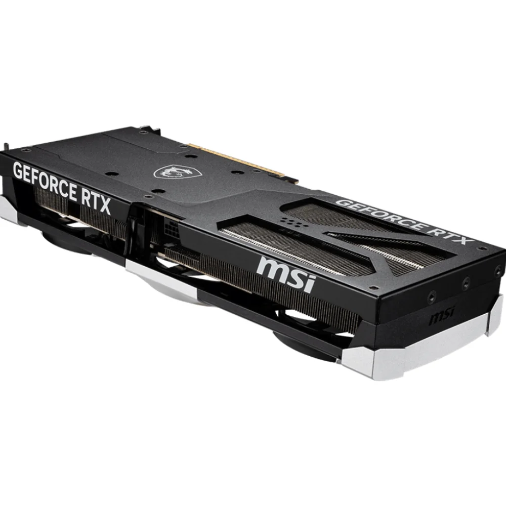 MSI GeForce RTX 5080 16G Ventus 3X OC – Bočný pohľad na pasívne chladenie a logo GeForce RTX MSI GeForce RTX 5080 16G Ventus 3X OC – Bočný pohľad na pasívne chladenie a logo GeForce RTX