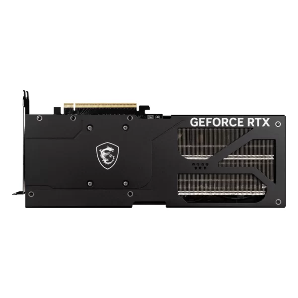 MSI GeForce RTX 5080 16G Ventus 3X OC – Zadný backplate karty s logom MSI a chladičmi