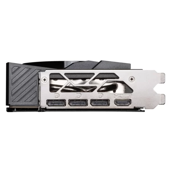 MSI GeForce RTX 5070 12G GAMING TRIO OC – výstupy DisplayPort a HDMI na zadnej časti karty