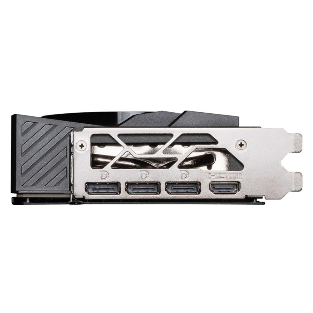 MSI GeForce RTX 5070 12G GAMING TRIO OC – výstupy DisplayPort a HDMI na zadnej časti karty MSI GeForce RTX 5070 12G GAMING TRIO OC – výstupy DisplayPort a HDMI na zadnej časti karty
