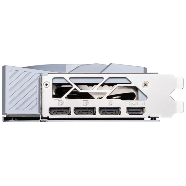 MSI GeForce RTX 5080 16G GAMING TRIO OC WHITE – Zadný panel s tromi DisplayPort výstupmi a jedným HDMI portom