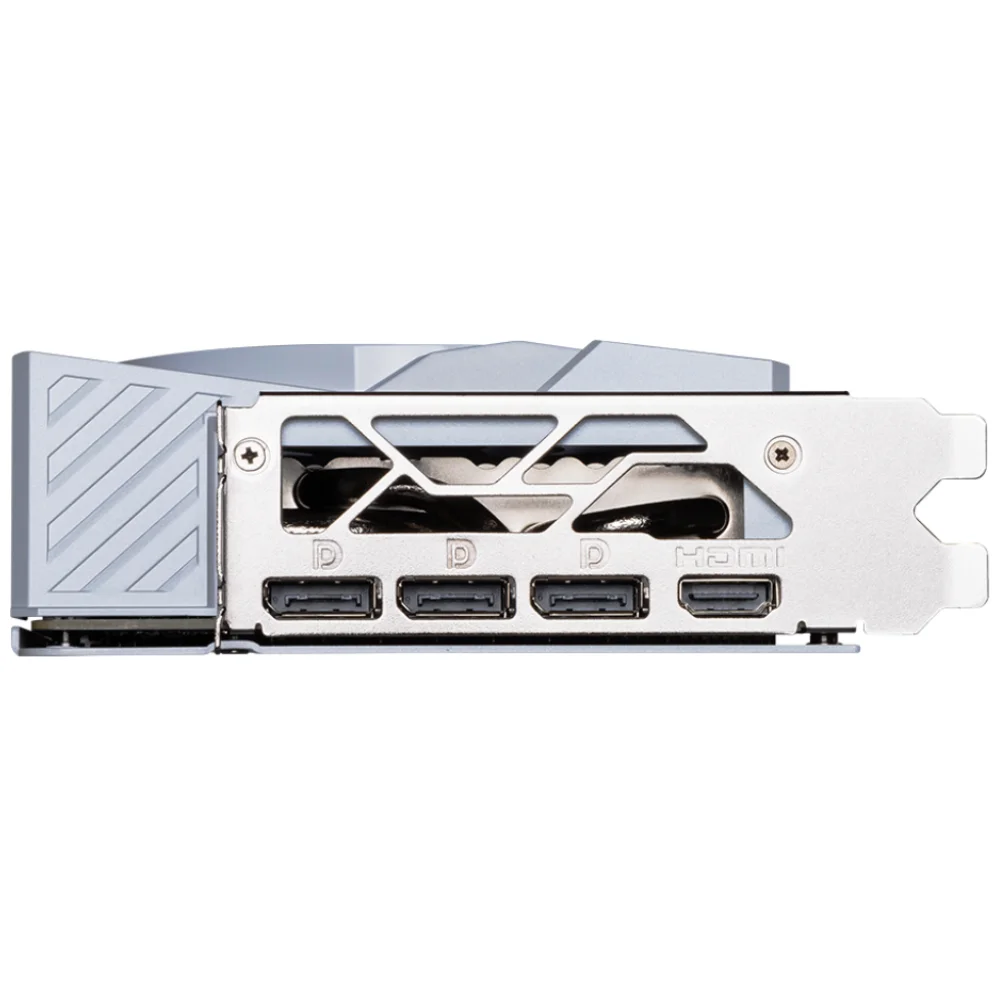 MSI GeForce RTX 5080 16G GAMING TRIO OC WHITE – Zadný panel s tromi DisplayPort výstupmi a jedným HDMI portom MSI GeForce RTX 5080 16G GAMING TRIO OC WHITE – Zadný panel s tromi DisplayPort výstupmi a jedným HDMI portom