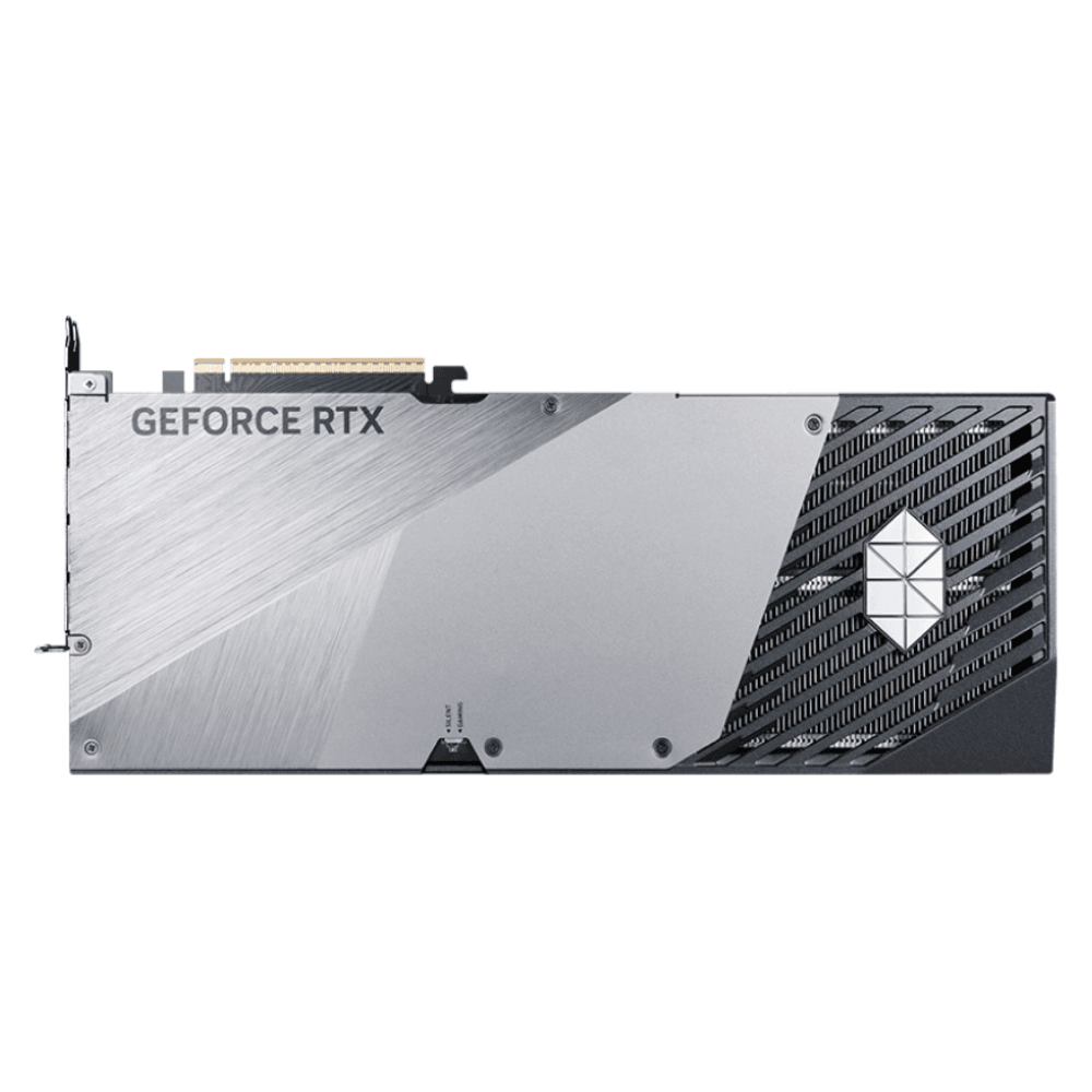 MSI GeForce RTX 5080 16G SUPRIM SOC – Zadný backplate grafickej karty s logom a výstupmi hadíc vodného chladenia MSI GeForce RTX 5080 16G SUPRIM SOC – Zadný backplate grafickej karty s logom a výstupmi hadíc vodného chladenia