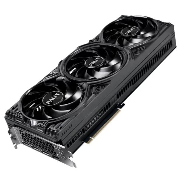 Palit GeForce RTX 5070 GamingPro OC 12 GB – Detailný 3D pohľad na grafickú kartu s trojventilátorovým chladením
