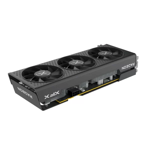 XFX Speedster QICK 308 AMD Radeon RX 7600 Black Edition – Čierna grafická karta s tromi ventilátormi v perforovanom dizajne