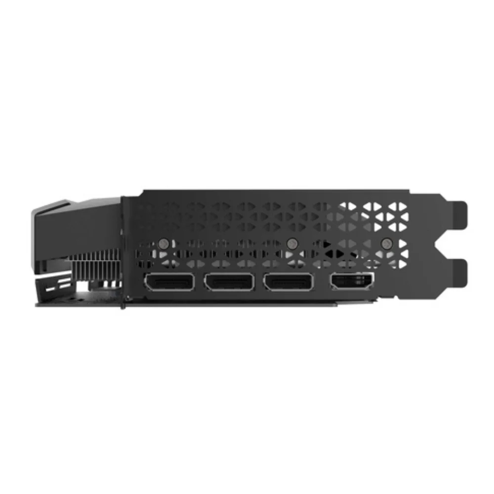 ZOTAC GAMING GeForce RTX 3070 Twin Edge OC – Výstupy na zadnej strane grafickej karty vrátane HDMI a DisplayPort. ZOTAC GAMING GeForce RTX 3070 Twin Edge OC – Výstupy na zadnej strane grafickej karty vrátane HDMI a DisplayPort.