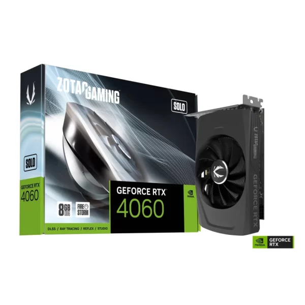 ZOTAC GAMING GeForce RTX 4060 8GB SOLO – Grafická karta a balenie s dizajnom FireStorm, 8 GB GDDR6