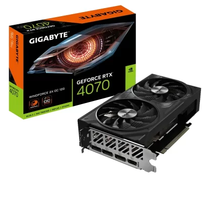 GIGABYTE GeForce RTX 4070 WINDFORCE 2X OC 12G - Grafická karta spolu s balením