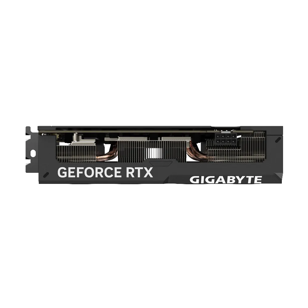 GIGABYTE GeForce RTX 4070 WINDFORCE 2X OC 12G – Bočný pohľad na kartu zhora GIGABYTE GeForce RTX 4070 WINDFORCE 2X OC 12G - Bočný pohľad na kartu zhora