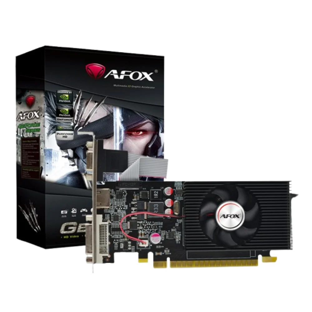 AFOX GT 730 2GB GDDR3 – Grafická karta s krabicou v pozadí AFOX GT 730 2GB GDDR3 – Grafická karta s krabicou v pozadí