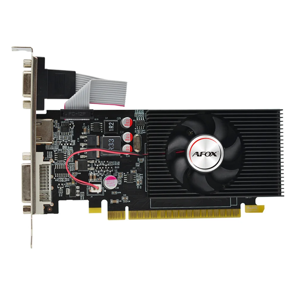 AFOX GT 730 2GB GDDR3 – Pohľad zhora na PCB a chladič AFOX GT 730 2GB GDDR3 – Pohľad zhora na PCB a chladič