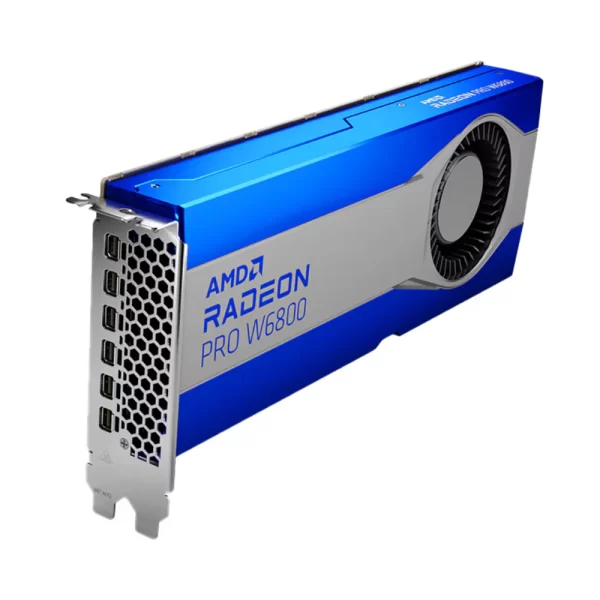 AMD Radeon PRO W6800 32GB – Profesionálna grafická karta s modrým chladičom a logom Radeon PRO