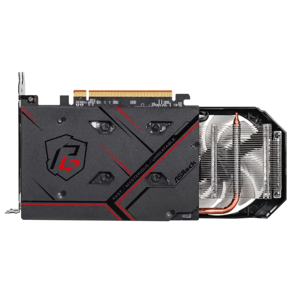 ASRock AMD Radeon RX 6500 XT Phantom Gaming D 4GB OC – Zadná strana karty s backplate