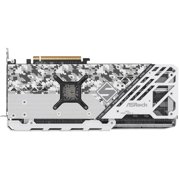 ASRock AMD Radeon RX 7700 XT Steel Legend 12GB OC – Zadná strana grafickej karty s backplate