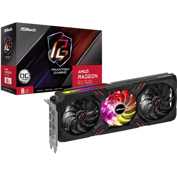 ASRock Radeon RX 7600 Phantom Gaming 8GB OC – Balenie a grafická karta s RGB osvetlením