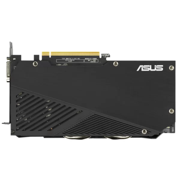 ASUS Dual GeForce RTX 2060 EVO 6GB – Zadná strana grafickej karty s kovovým krytom