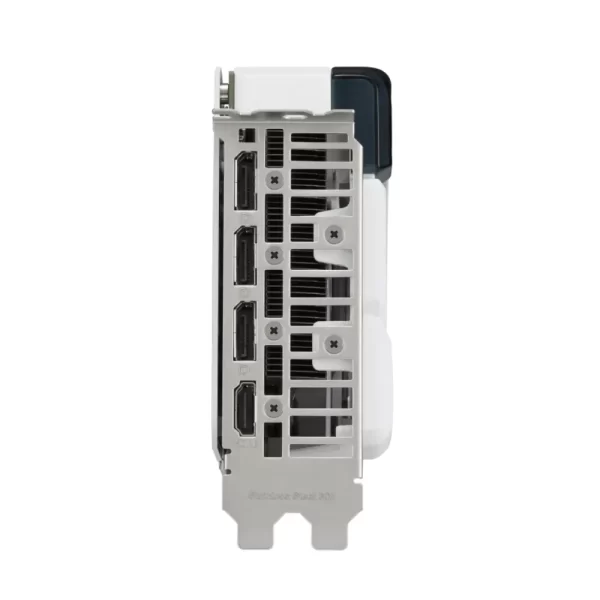 ASUS Dual GeForce RTX 4060 Ti White OC Edition 8GB – Výstupné porty vrátane HDMI a troch DisplayPort konektorov na bielom paneli