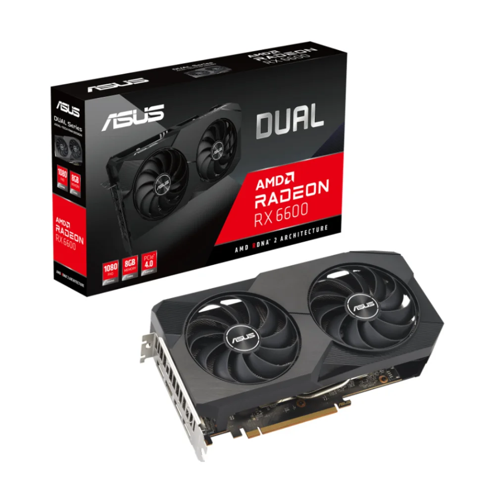 Asus Dual Radeon RX 6600 V2 8GB – Grafická karta s balením Asus Dual Radeon RX 6600 V2 8GB – Grafická karta s balením