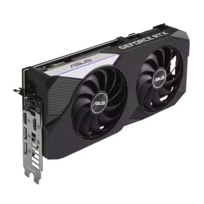 ASUS Dual GeForce RTX 3070 V2 OC 8GB – bočný pohľad zobrazujúci dizajn s dvojitými ventilátormi