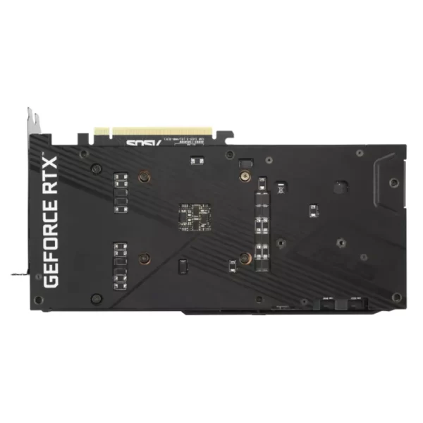 ASUS Dual GeForce RTX 3070 V2 OC 8GB – pohľad zozadu s detailmi obvodov