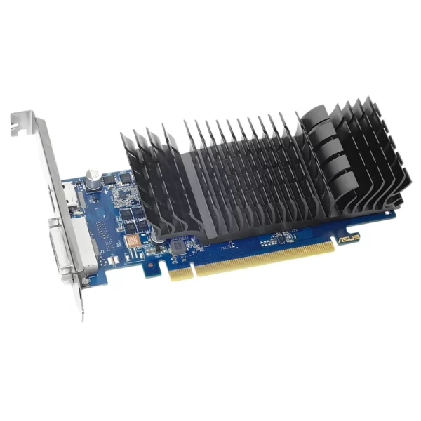 ASUS GeForce GT 1030 2GB – Detail grafickej karty s pasívnym chladičom a modrým PCB
